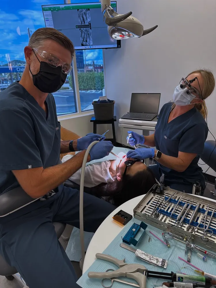 Dental team providing care